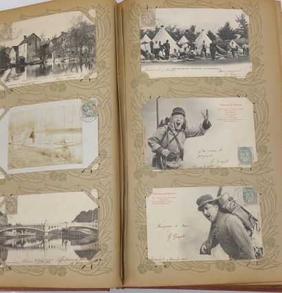 TWO ALBUMS OF OLD POST CARDS and miscell...