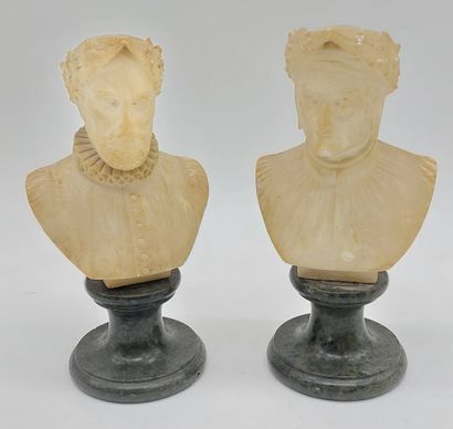PAIR OF BUSTES in alabaster
Henri IV and...