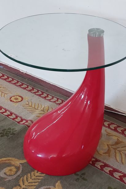 APPOINTMENT TABLE in red tempered fiberglass,...