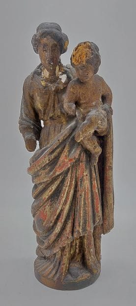 wooden VIRGIN WITH CHILD
18th century
H :...