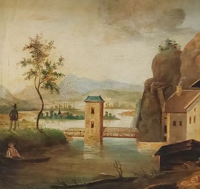 late 18th century french school
Lake landscape
Oil...
