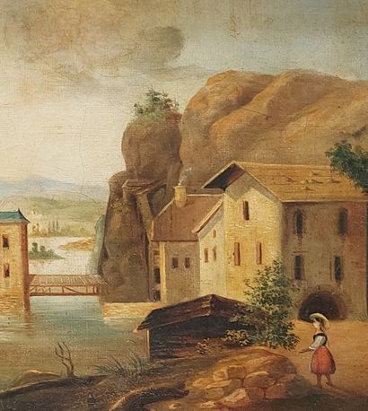late 18th century french school
Lake landscape
Oil...