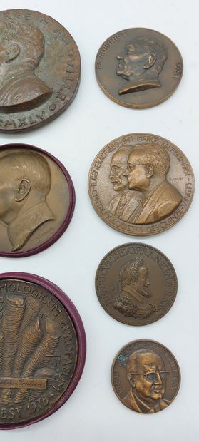 LOT OF MEDALS in bronze including : 
- Laennec...