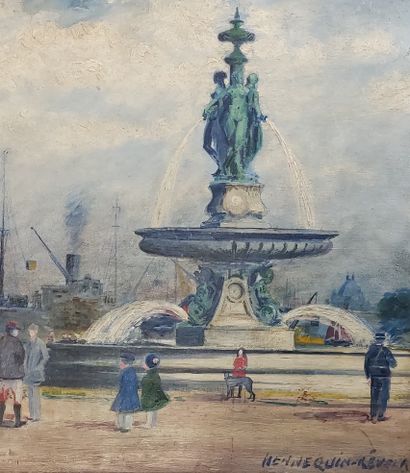 HENNEQUIN-REVEUR 
Fountain in Bordeaux
Oil...