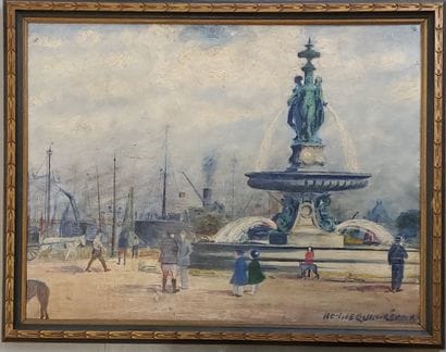 HENNEQUIN-REVEUR 
Fountain in Bordeaux
Oil...
