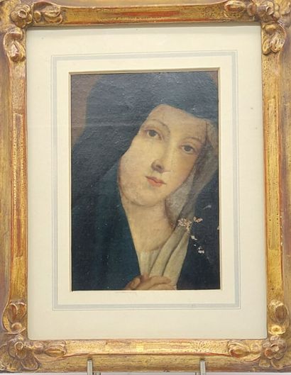 VIRGIN IN PRAYER
Oil on canvas (cut)
17th...