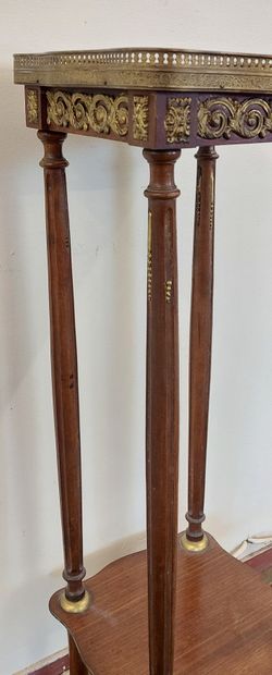 SELLETTE en bois naturel, garnie de bronzes...