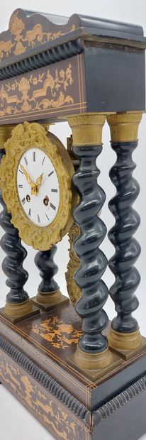 PENDULE in blackened wood decorated with...