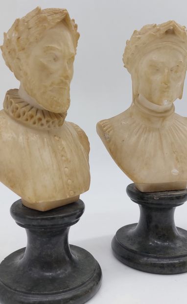 PAIR OF BUSTES in alabaster
Henri IV and...