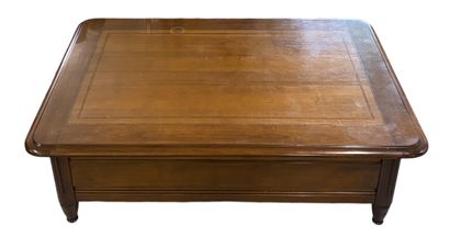 LOW TABLE in cherry wood, removable top revealing...