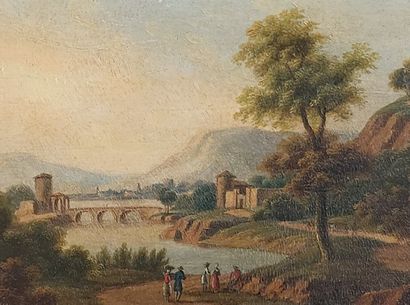 19th century FRENCH SCHOOL
Animated Landscapes
Pair...