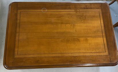 LOW TABLE in cherry wood, removable top revealing...