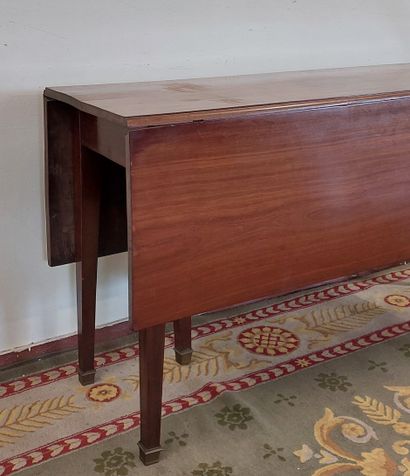 LARGE mahogany GATE-LEG TABLE, six legs,...