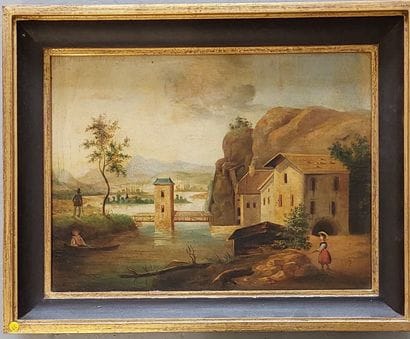 late 18th century french school
Lake landscape
Oil...