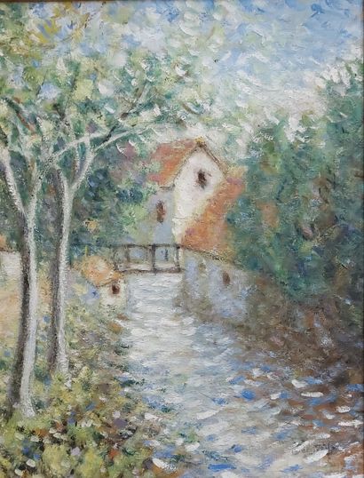 Serge MENDJISKY
River landscape
Oil on canvas...