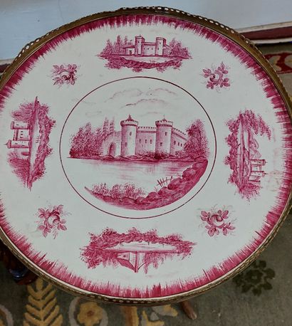 PETIT GUERIDON avec plateau en porcelaine...