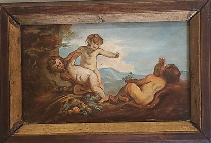 PETITS ANGELOTS
Huile sur panneau 
XVIIIe...