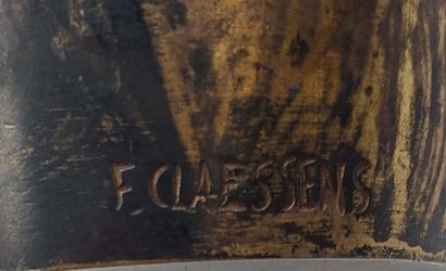 F. CLAESSENS
Bronze vase decorated with flowers...