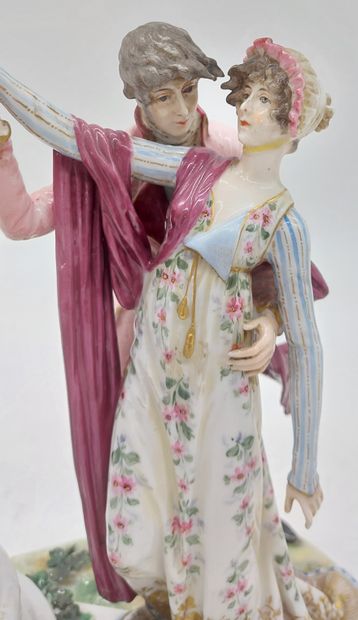 ANGELIQUE AND MEDORS
Polychrome porcelain...