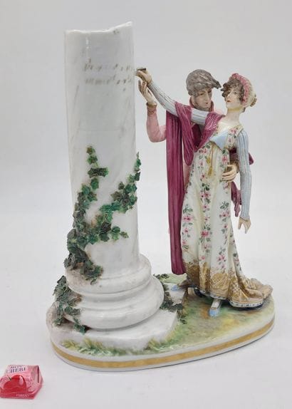 ANGELIQUE AND MEDORS
Polychrome porcelain...
