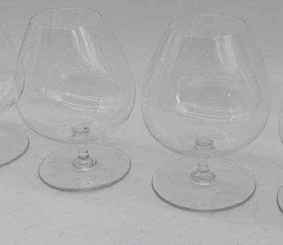 BACCARAT
Four Cognac glasses
Stamped
H :...