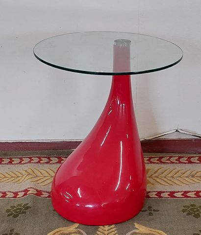 APPOINTMENT TABLE in red tempered fiberglass,...