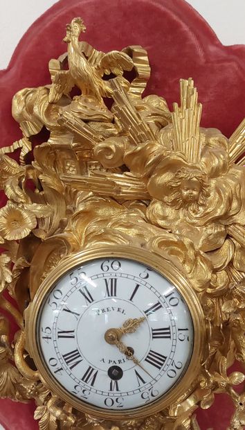 APPLIQUE CARTEL in ormolu and chased, upper...