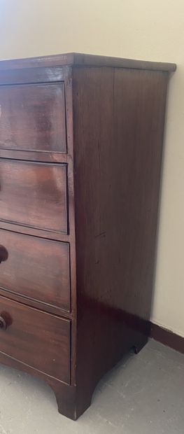 ENGLISH COMMODE in mahogany veneer, five...
