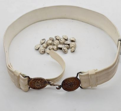 CEINTURE DE GENDARME galonnée en tissu, boucles...