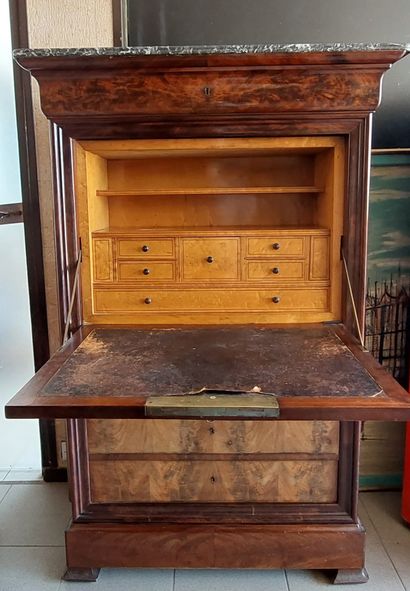 Mahogany and mahogany veneered SECRETARY...