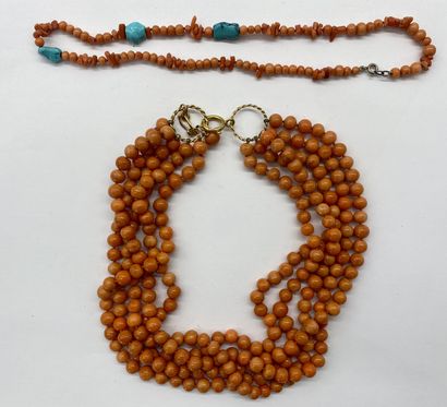 SET
- 5-row red coral necklace
- Red coral...