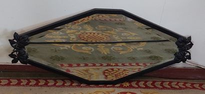 Hammered iron diamond-shaped MIRROR circa...