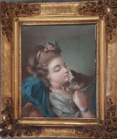YOUNG WOMAN WITH CAT
Pastel
39 x 31 cm (...