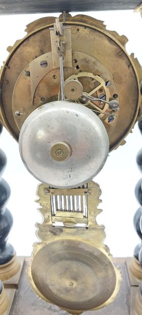 PENDULE in blackened wood decorated with...