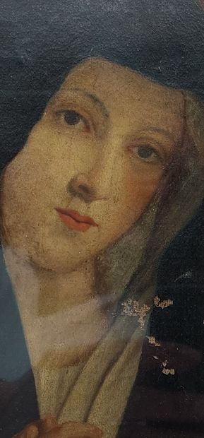 VIRGIN IN PRAYER
Oil on canvas (cut)
17th...