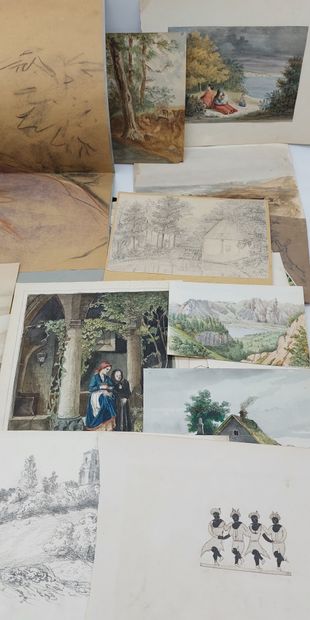 DRAWINGS AND WATERCOLORS