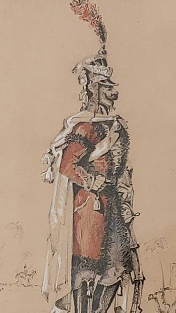 E WORMS
Officer of the Dromedary Regiment
Charcoal...