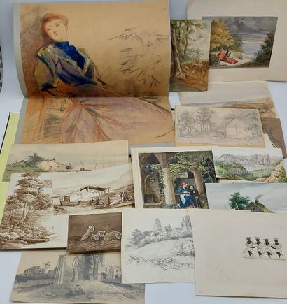 DRAWINGS AND WATERCOLORS