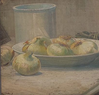 Octave LINET
Still life with onions
Oil on...