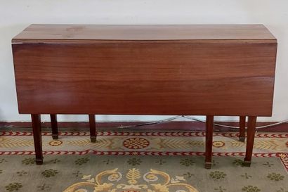 LARGE mahogany GATE-LEG TABLE, six legs,...