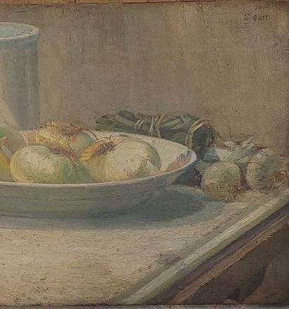 Octave LINET
Still life with onions
Oil on...