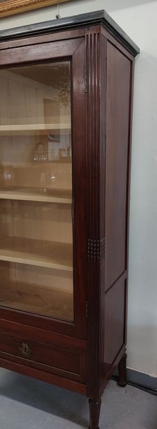 VITRINE in mahogany and mahogany veneer opening...