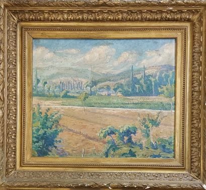 20th century FRENCH SCHOOL
Mountain landscape
Oil...