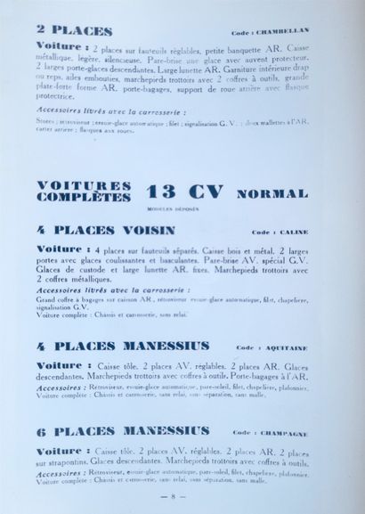 Avions Voisin C14 1929 / Sans réserve
Chassis...