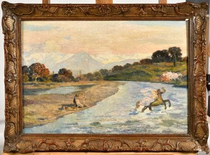 René MENARD (1861-1930)
L’enlèvement de Déjanire
Huile...