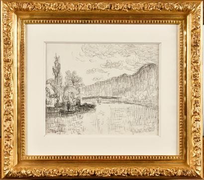 Paul SIGNAC (1863-1935)
La Seine pont & bateaux...
