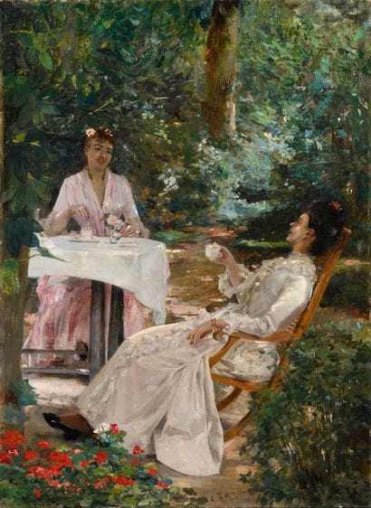 Alexis LAHAYE (FRANCE/ 1850-1914)
Deux élégantes...