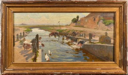 Claude LAVALLEY (FRANCE/ 1862-1923)
Lavandières...