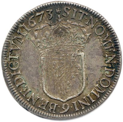 LOUIS XIV 1643 – 1715 

Écu d’argent à la...