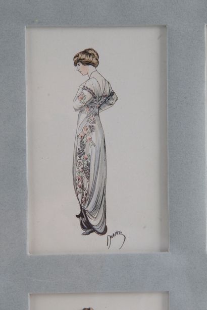 Ecole française vers 1900. Suite de quatre...